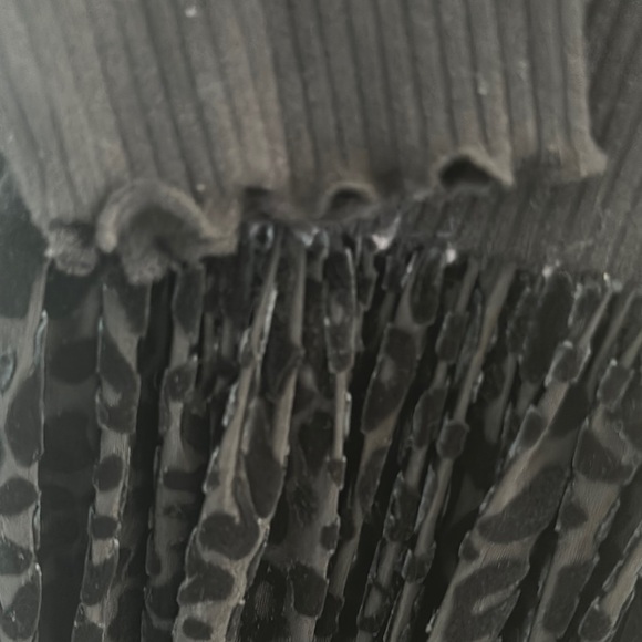 Girls Black Velvet Burnout Ribbed Dress Long Sleeve Stretch Party M 10/12 - Picture 6 of 10